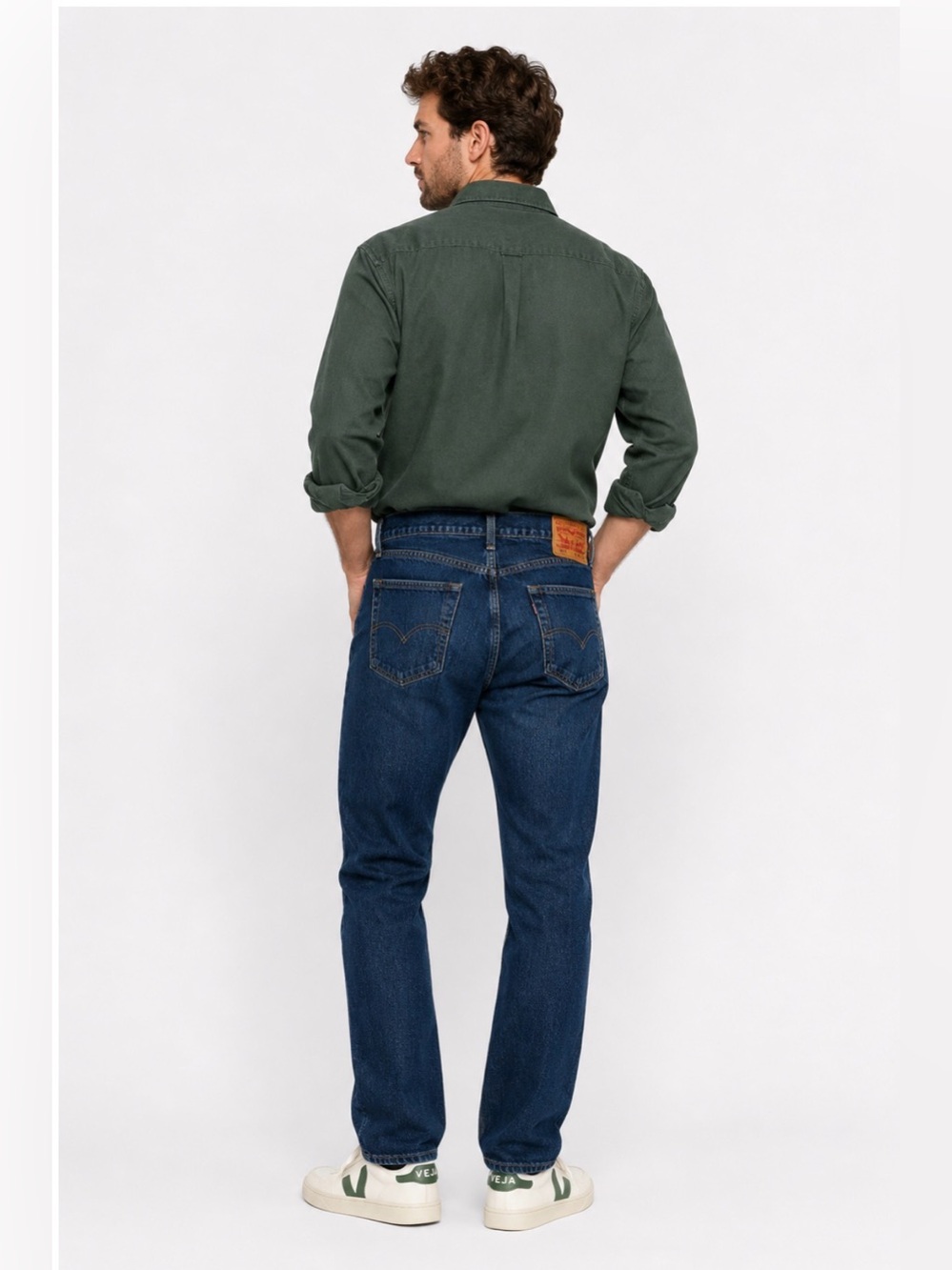 Levis 501 Button Fly Classic Straight Leg Dark Blue Jeans Cotton Size 40W 32L
